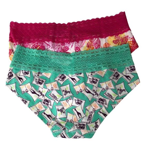 VICTORIA'S SECRET LOW RISE HIP HUGGER COTTON PANTY LOT OF 2 XS NWT - Picture 2 of 4